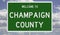 Road sign for Champaign County