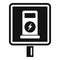 Road sign charging station icon, simple style