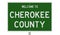 Road sign for Cherokee County