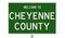 Road sign for Cheyenne County