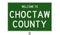 Road sign for Choctaw County
