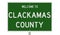 Road sign for Clackamas County