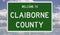 Road sign for Claiborne County