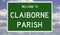 Road sign for Claiborne Parish