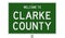Road sign for Clarke County