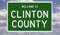 Road sign for Clinton County