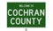 Road sign for Cochran County