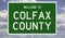 Road sign for Colfax County