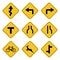 Road sign collection drawing by illustration