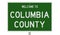 Road sign for Columbia County