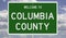 Road sign for Columbia County