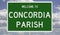 Road sign for Concordia Parish