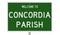 Road sign for Concordia Parish