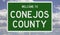 Road sign for Conejos County