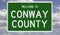 Road sign for Conway County