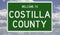 Road sign for Costilla County