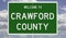 Road sign for Crawford County