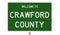 Road sign for Crawford County