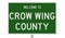 Road sign for Crow Wing County