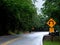 Road Sign Curve in the Road