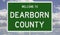 Road sign for Dearborn County