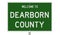 Road sign for Dearborn County