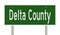 Road sign for Delta County