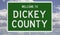 Road sign for Dickey County