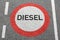 Road sign Diesel driving ban roadsign street not allowed restricted zone