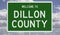 Road sign for Dillon County