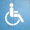 Road sign for disabled people in wheelchairs