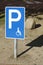 Road sign Disabled person parking