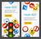 Road Sign Drive School Flyer Banner Posters Card Set. Vector