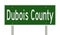 Road sign for Dubois County