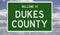 Road sign for Dukes County