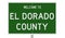 Road sign for El Dorado County