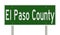 Road sign for El Paso County