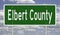 Road sign for Elbert County