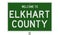 Road sign for Elkhart County