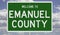 Road sign for Emanuel County