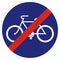 Road sign for end of bicycle lane, vector icon