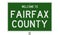 Road sign for Fairfax County