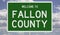 Road sign for Fallon County
