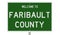 Road sign for Faribault County