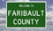 Road sign for Faribault County