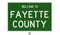 Road sign for Fayette County