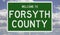 Road sign for Forsyth County