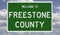 Road sign for Freestone County