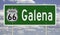 Road sign for Galena Kansas on Route 66