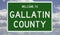 Road sign for Gallatin County